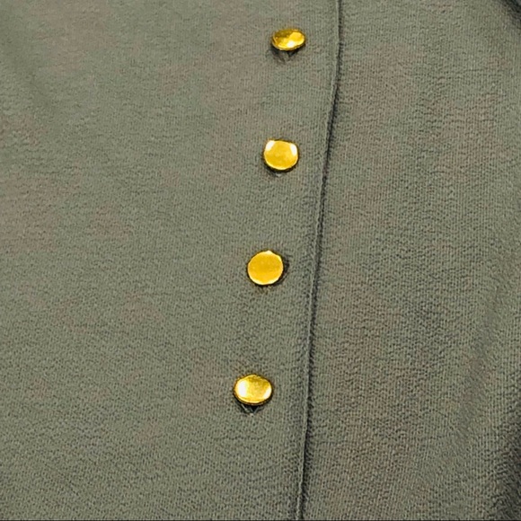 Olive green military abstract button down blouse - Picture 4 of 6